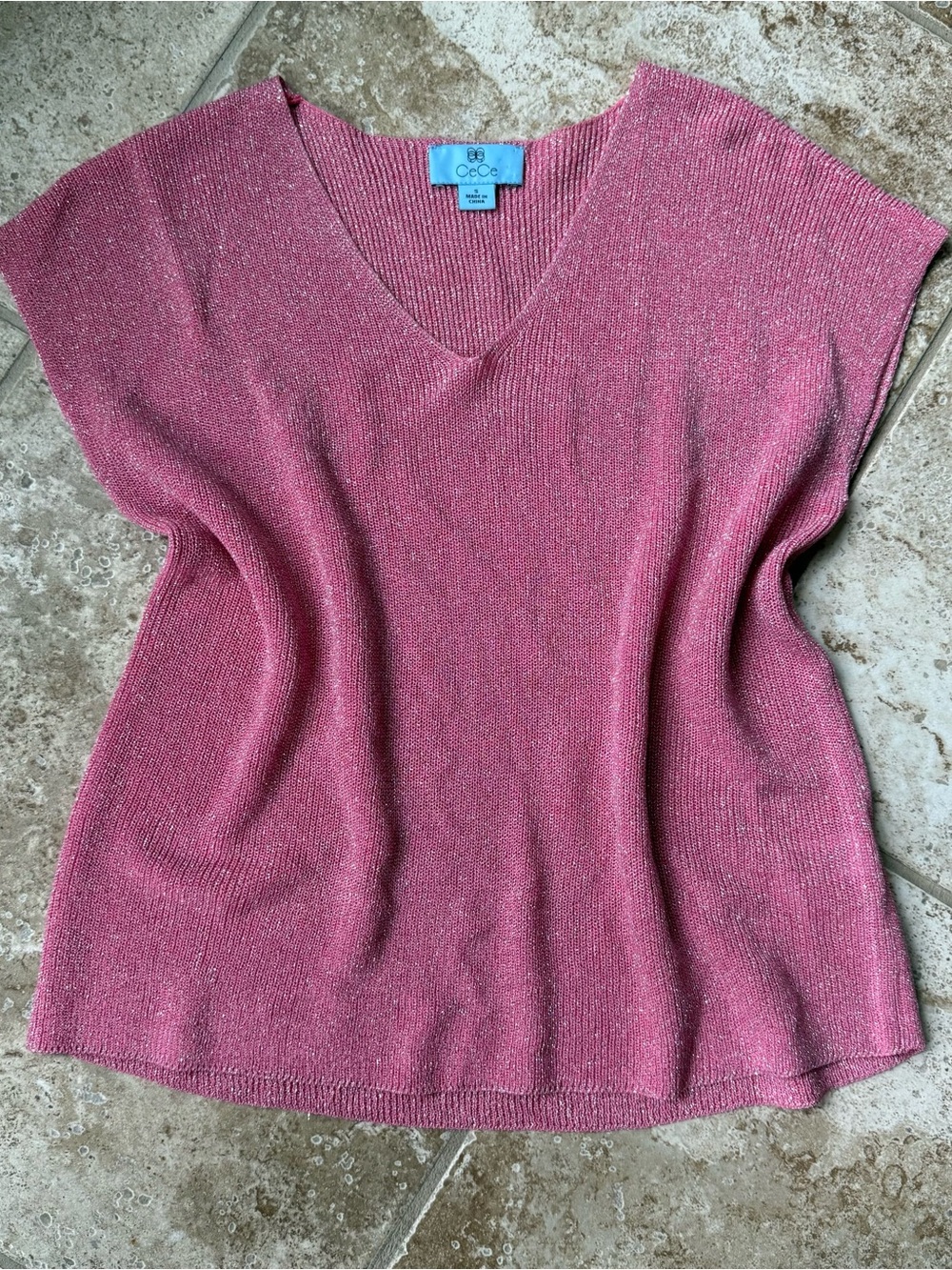 Pink CeCe V-neck Blouse